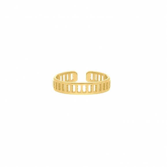 Mauve Belachelijk Thermisch Verstelbare ring streepjes kleur goud | Ringen kopen | Finaste