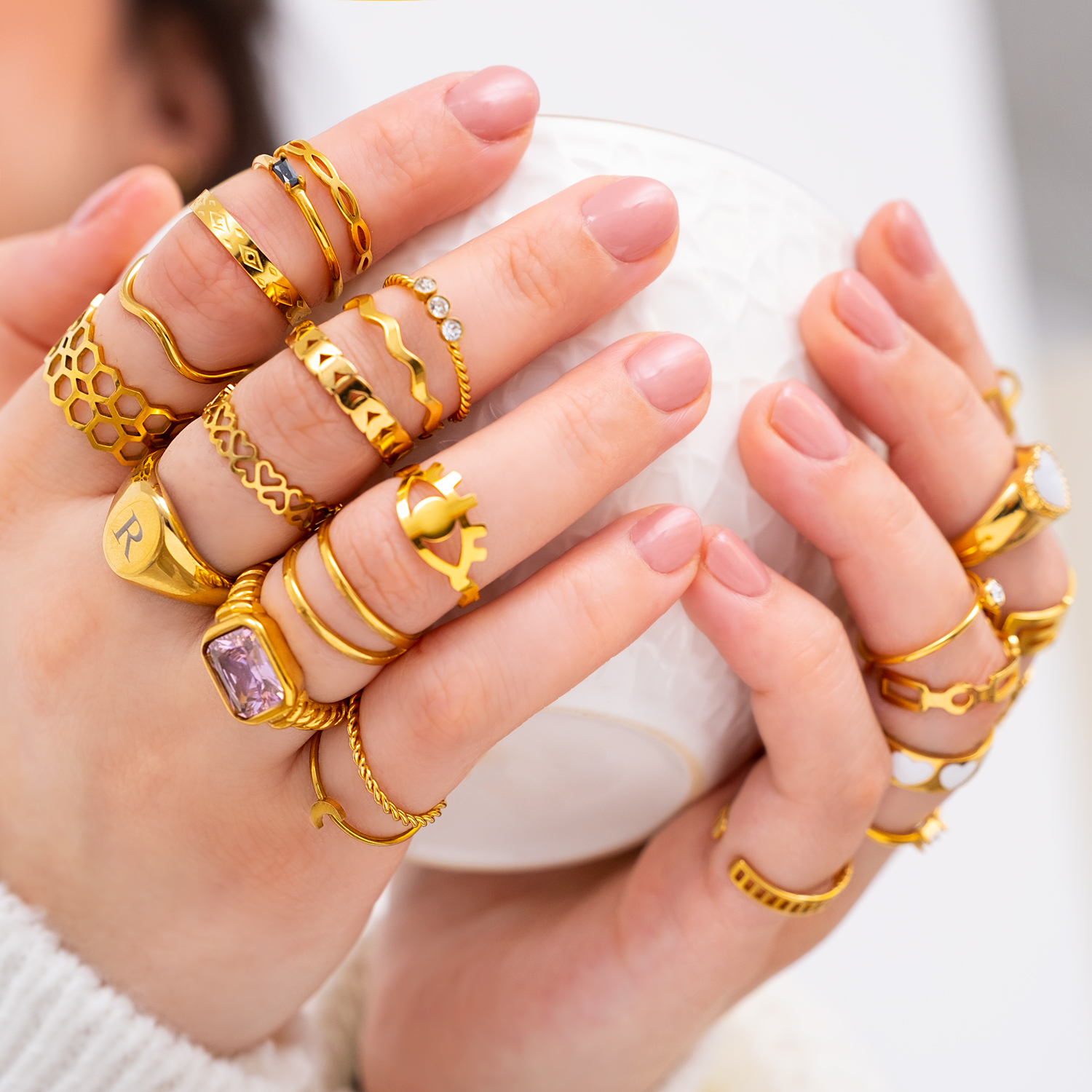 Mix van gouden ringen shoppen