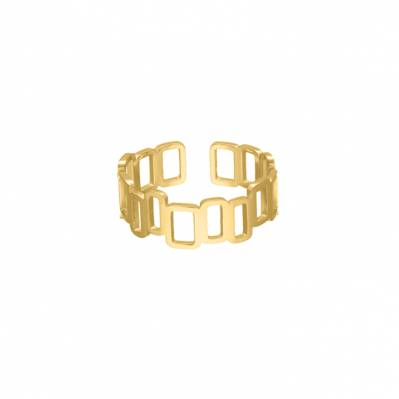 Graphic ring goudkleurig