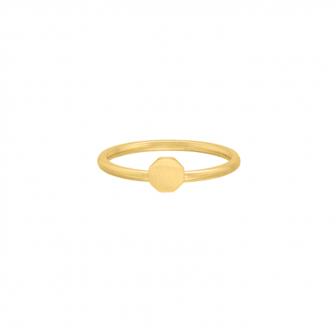 Ring mini hexagon goudkleurig