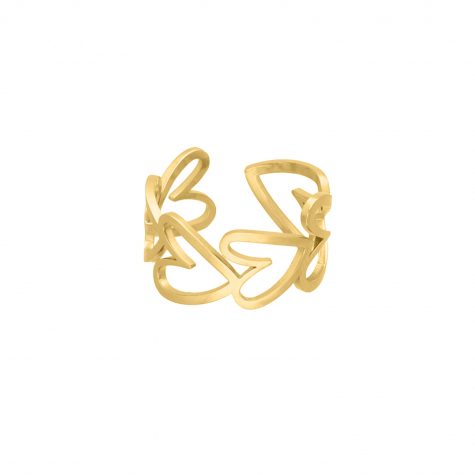 Ring love hearts goldplated