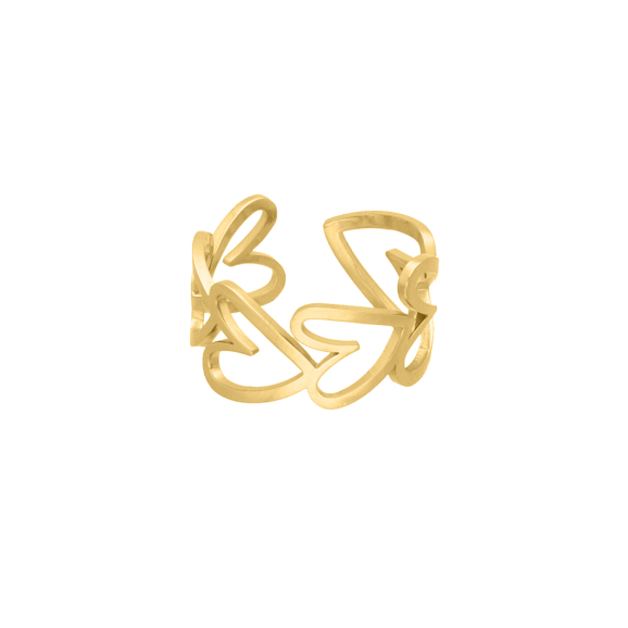 Ring love hearts goldplated