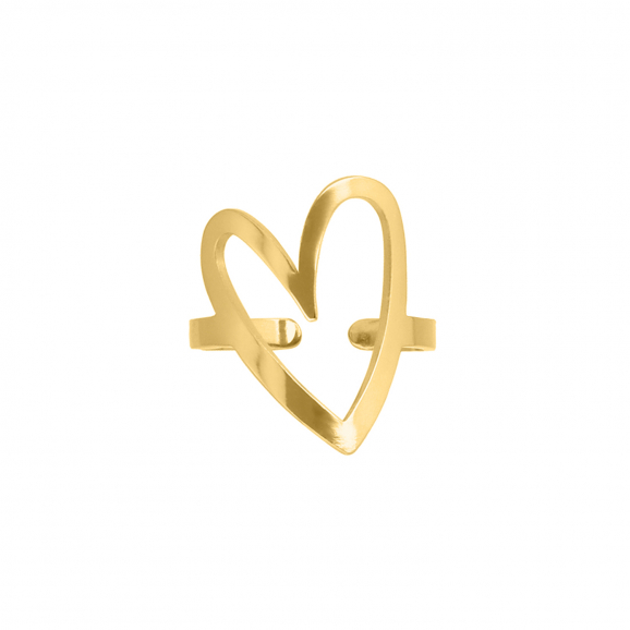 Love heart ring goldplated