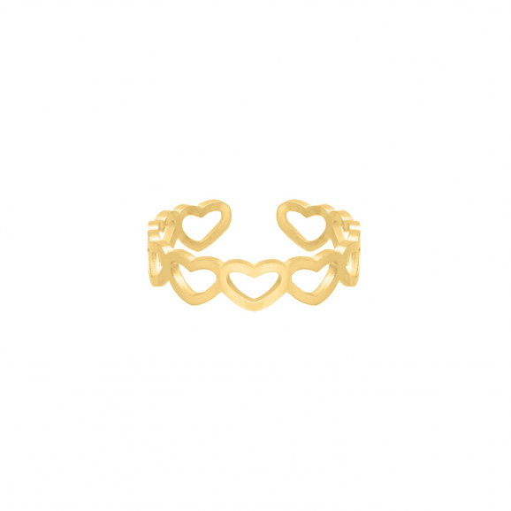 Lovely hearts ring goldplated