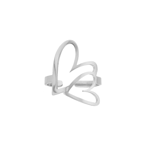 Double love heart ring