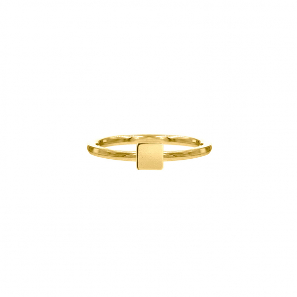 Ring met vierkantje goud