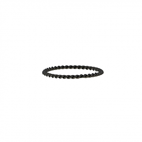 Gedraaide dunne ring in de kleur zwart