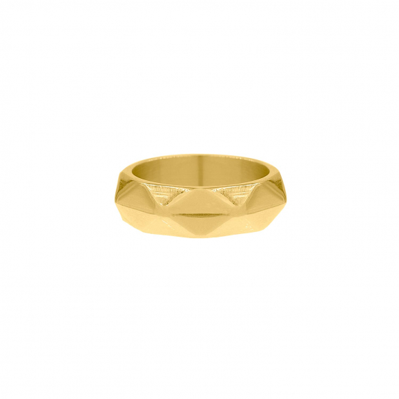 Ring geometrische print goud