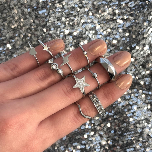 Sieraden Ringen Ringen met meerdere stenen Iolite zilveren ring 