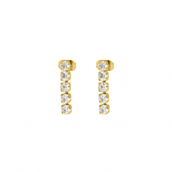 Tennis earrings goud kleurig