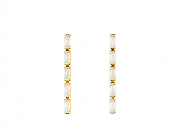 Luxury tennis earrings goldplated