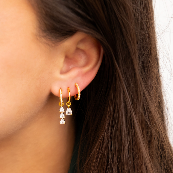 Exclusive crystal drop earrings goldplated