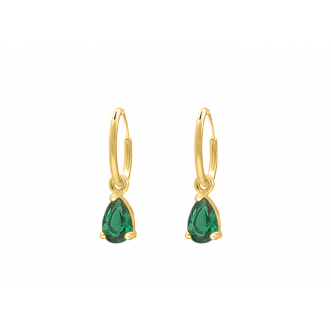Earrings emerald drop goldplated