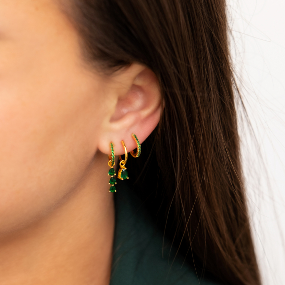 Earrings emerald drop goldplated