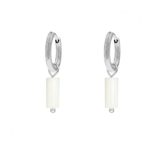 White stone earrings