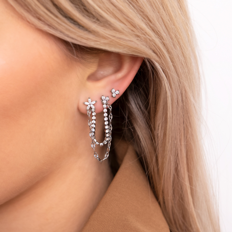 Double stud sparkle earring