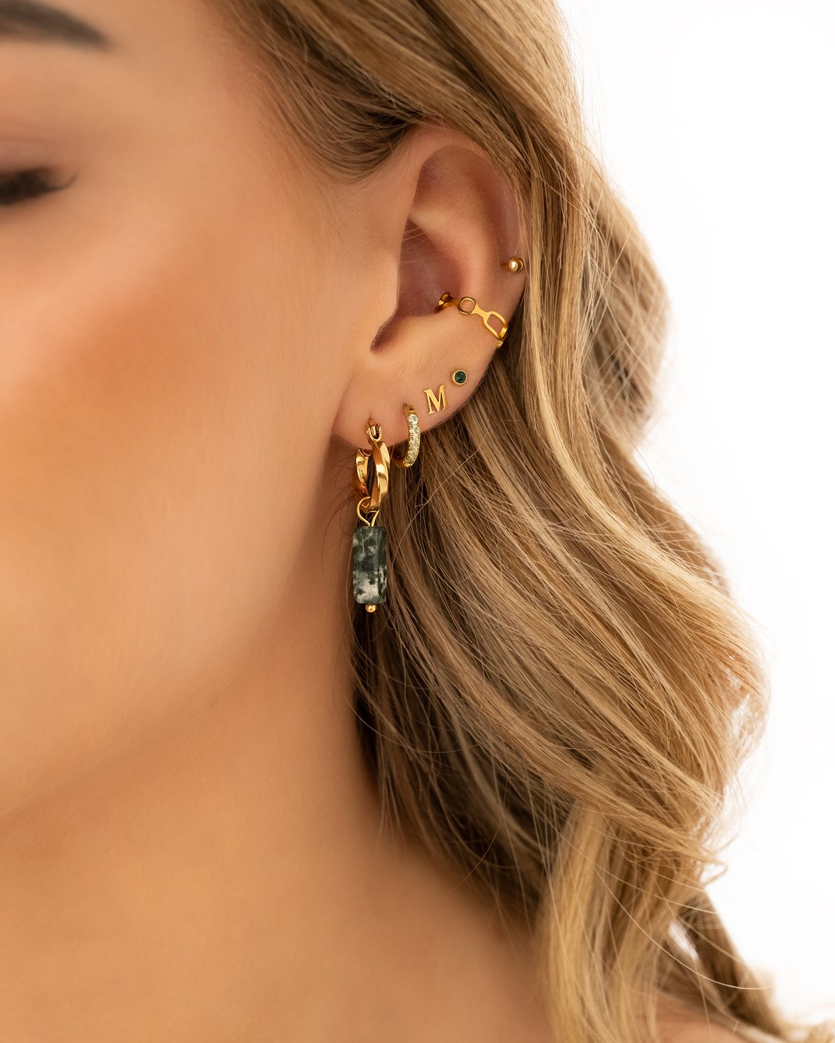 Gouden earparty met ear cuff