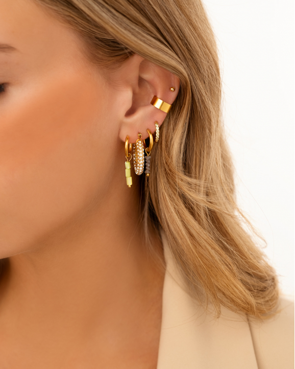 Influencer stone earrings goldplated