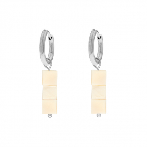 Nude earrings square stones