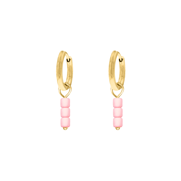 Earrings pink stones goldplated