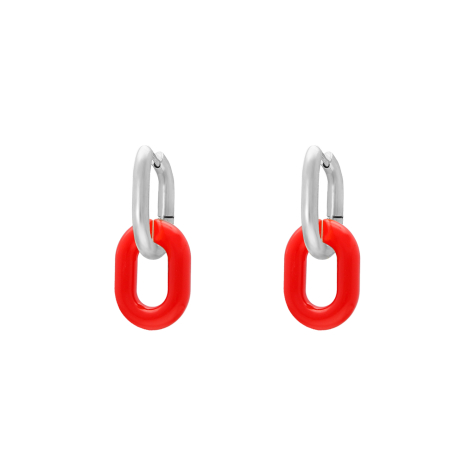 Double earrings red