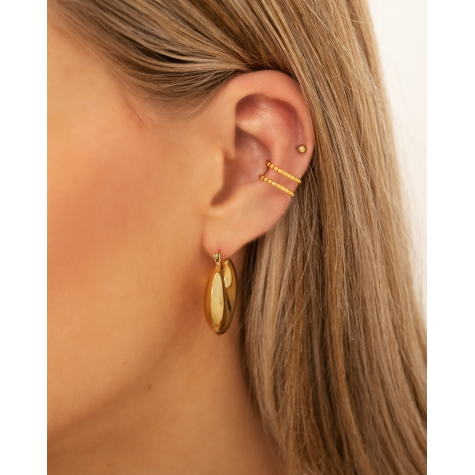 Double dots ear cuff goudkleurig