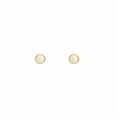 Stud oorbellen met opal steentje goud kleurig