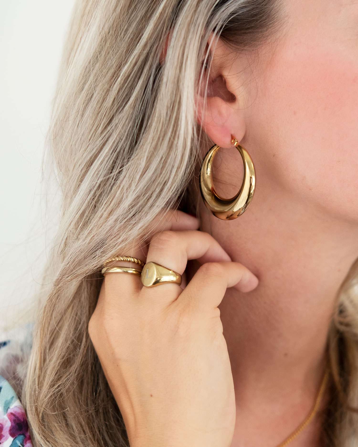 Chunky statement hoops goud kleurig