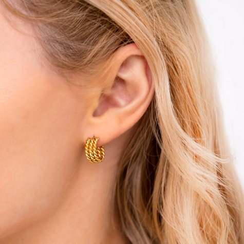 Braided little hoops goldplated 