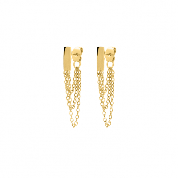 Gouden ketting oorbellen met chains