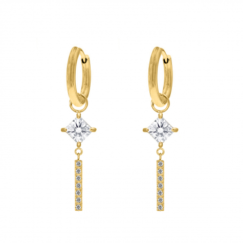 Square earrings luxury goldplated