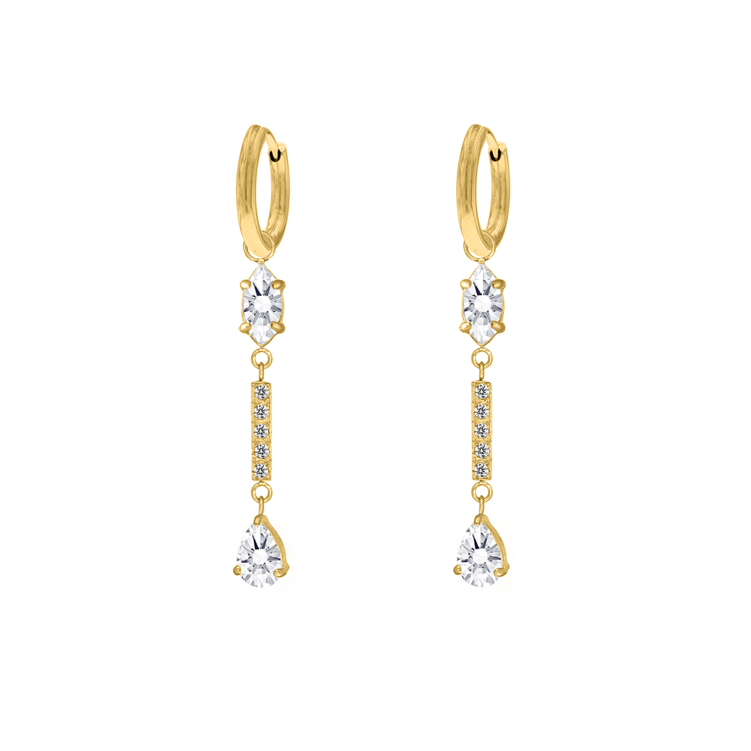 Exclusive crystal drops earrings goldplated