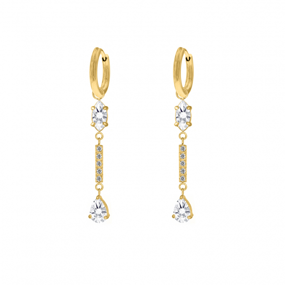 Exclusive crystal drops earrings goldplated
