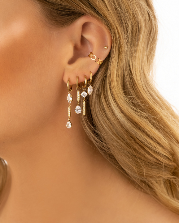 Exclusive crystal drops earrings goldplated