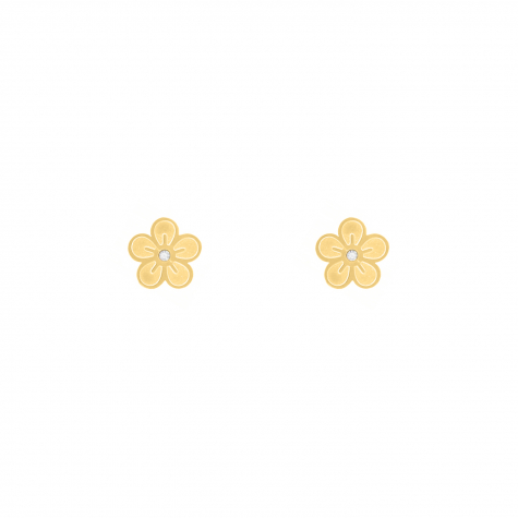 Stud earrings daisy flower goldplated