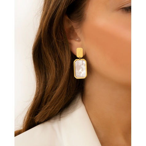 Earrings luxury rectangle goldplated