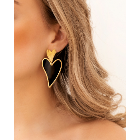 Sweet heart earrings double goldplated