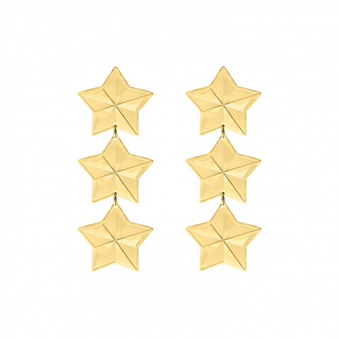 Triple star earrings goldplated