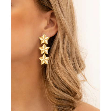 Triple star earrings goldplated