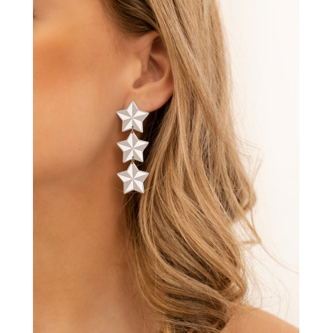 Triple star earrings
