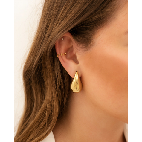 Ear cuff vintage flowers goldplated