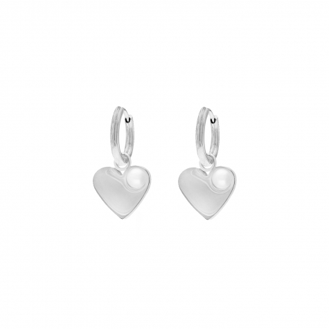 Heart & pearl earrings