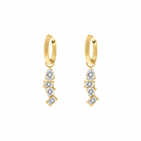 Earrings glam stones goldplated