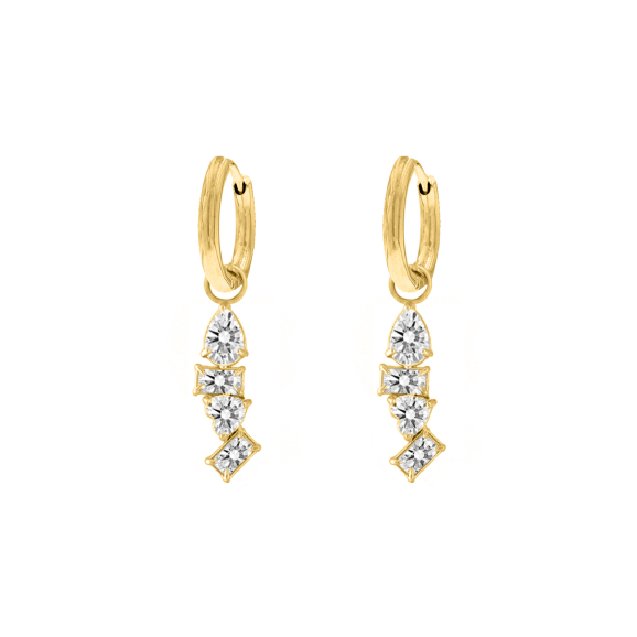 Earrings glam stones goldplated