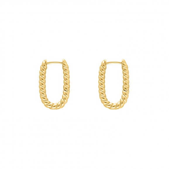 Twisted oval hoops goldplated