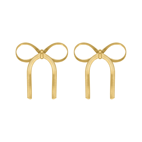 Trendy bow earrings goudkleurig