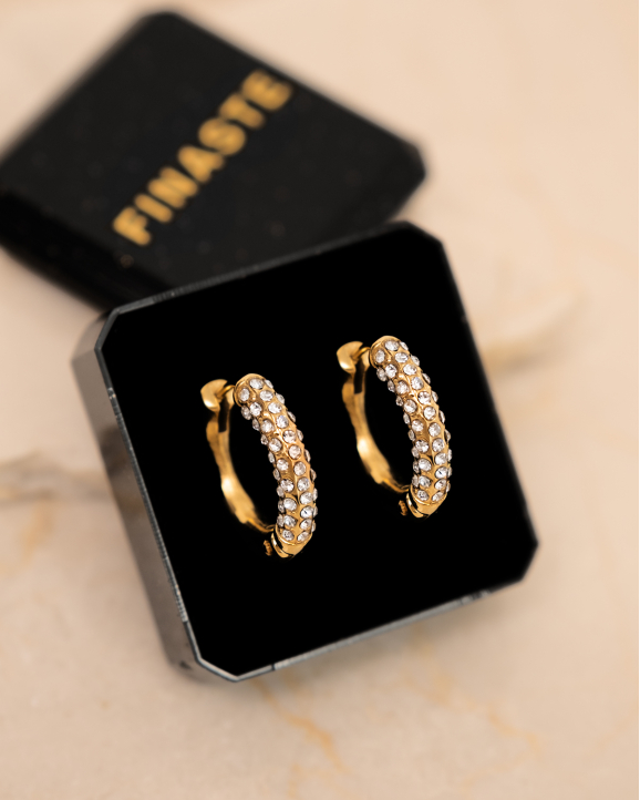 Sparkle hoops goldplated