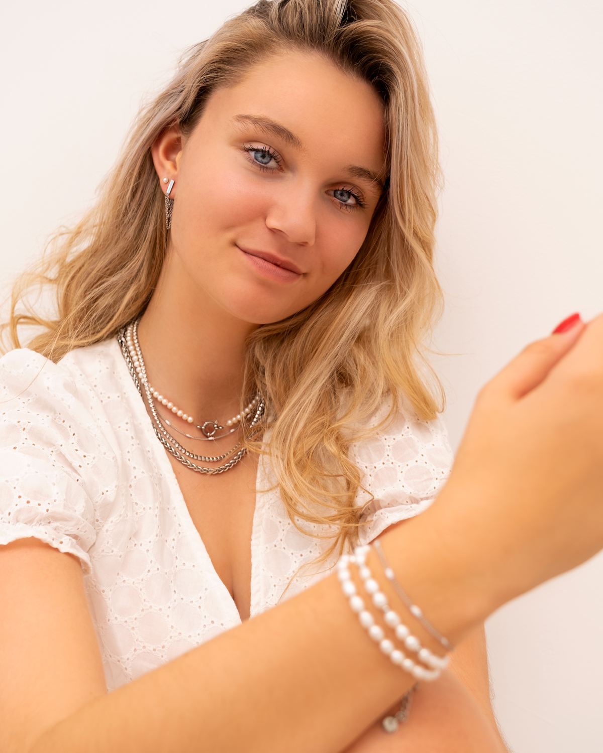 Mix van verschillende parel sieraden zilver