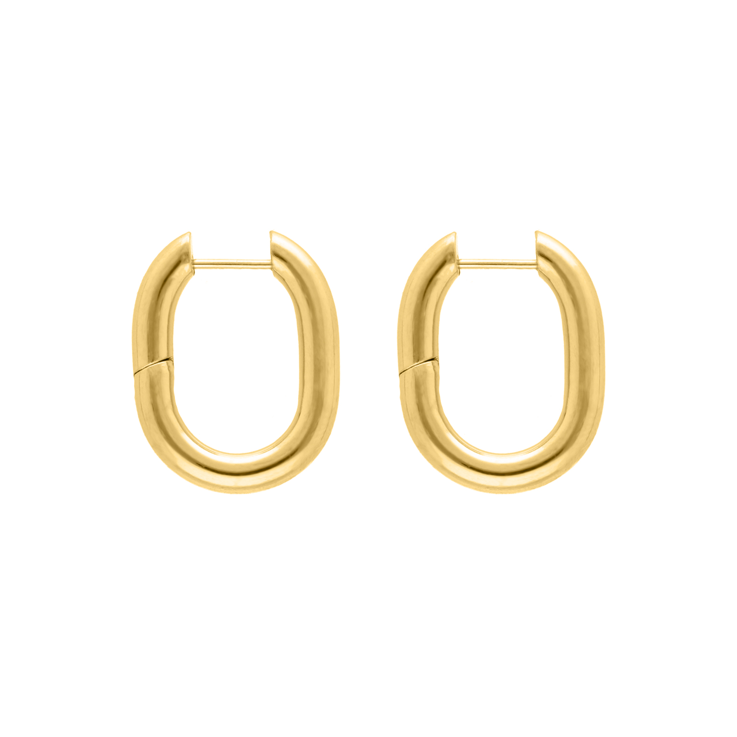 Chunky oval hoop earrings goldplated