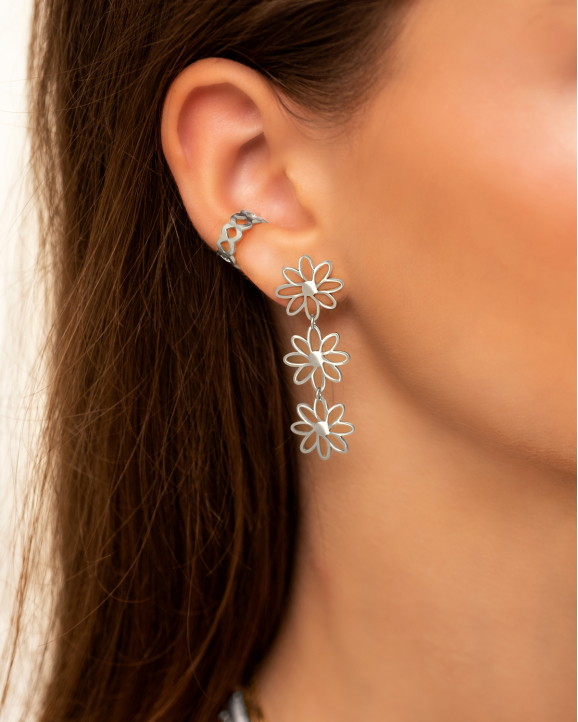 Triple flower earrings 